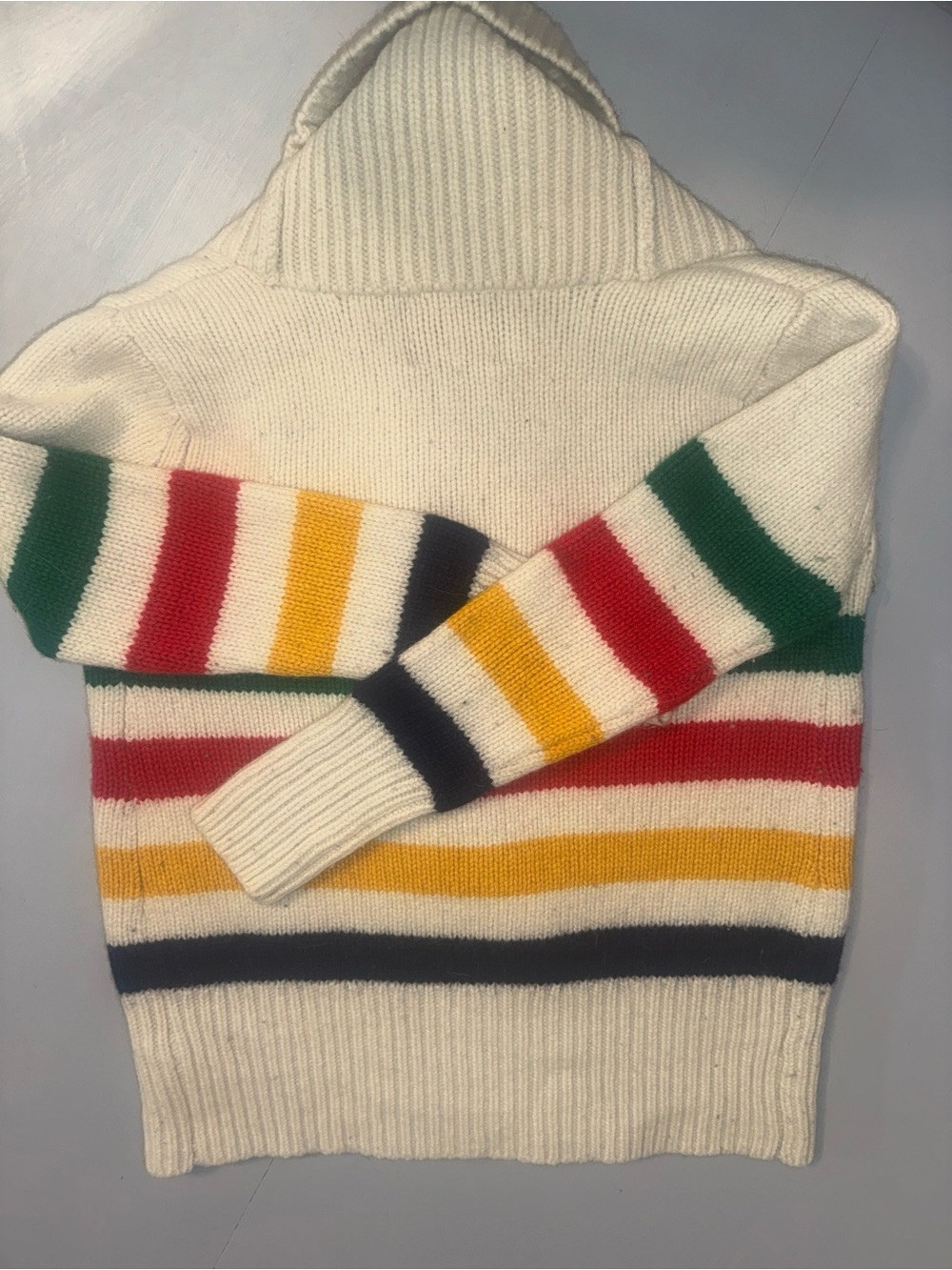 HBC Stripes open shawl cardigan sweater - Picture 5 of 5
